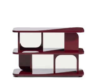 Etajera rosu burgund din lemn 66 cm Aduma Walnut Kave Home
