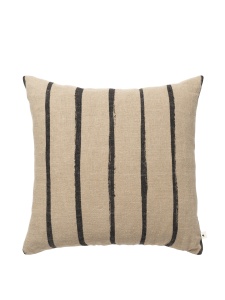 Fata de perna bej/neagra din fibre naturale 50x50 cm Oleo Ferm Living