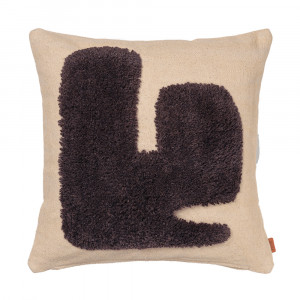 Fata de perna crem/neagra din fibre naturale 50x50 cm Lay Ferm Living