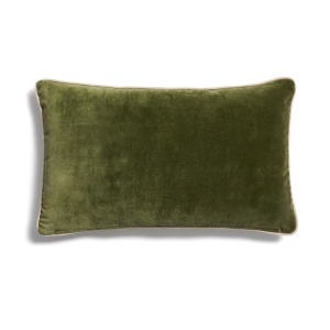 Fata de perna verde/ecru din catifea 30x50 cm Ovelin Kave Home