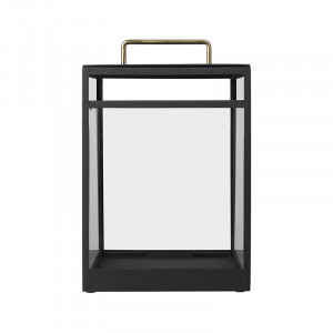 Felinar transparent/negru din sticla si fier 39 cm Pure Nordic Cozy Living Copenhagen
