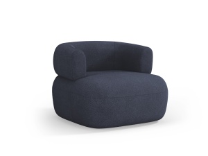 Fotoliu albastru inchis din textil Jenny Boucle Micadoni