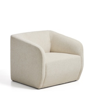 Fotoliu bej din textil Milare Chenille L Kave Home