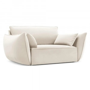 Fotoliu crem din textil Kaelle Micadoni