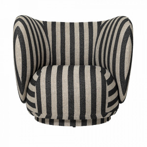 Fotoliu crem/negru din textil Rico Ferm Living