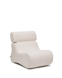 Fotoliu ecru din textil Club Boucle Kave Home