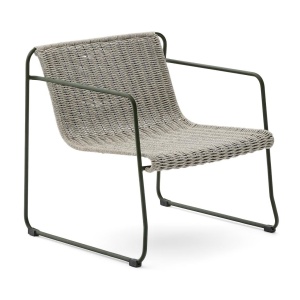 Fotoliu exterior gri/ecru din metal Maurina Kave Home