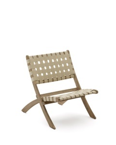 Fotoliu exterior pliabil crem din textil Chabeli Kave Home