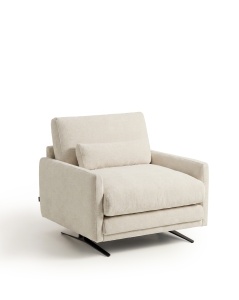 Fotoliu grej din textil Veliro Chenille Kave Home