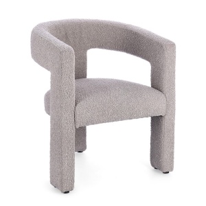 Fotoliu gri perla din textil Arabella Bizzotto