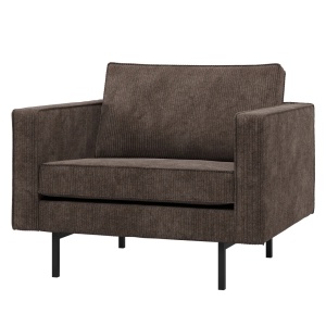 Fotoliu maro din textil Rodeo Rib Woood