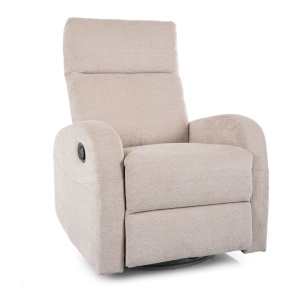 Fotoliu recliner bej deschis din catifea Olimp The Home Collection