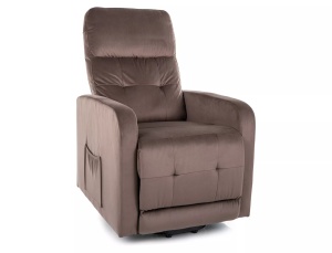 Fotoliu recliner maro cappuccino din catifea Otus II The Home Collection