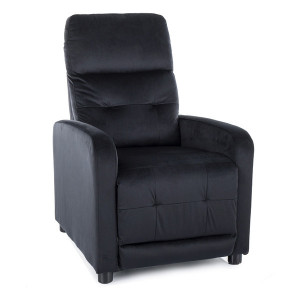 Fotoliu recliner negru din catifea Otus The Home Collection