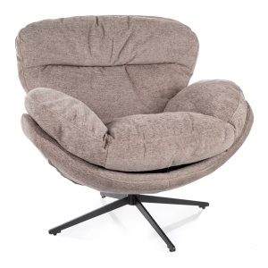 Fotoliu rotativ bej inchis din textil Florence The Home Collection