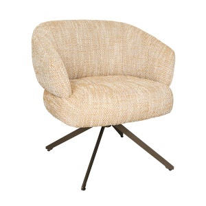 Fotoliu rotativ din textil galben mustar Saga Quiet Object
