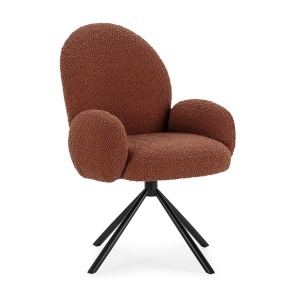 Fotoliu rotativ maro caramiziu din textil Dario The Home Collection