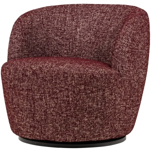 Fotoliu rotativ rosu burgund din textil Serra Woood