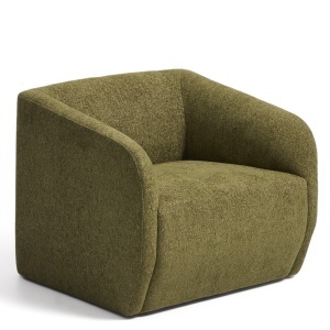 Fotoliu verde din textil Milare Chenille L Kave Home