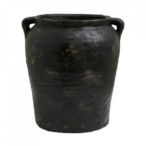 Ghiveci negru din ciment 42 cm Cema Nordal