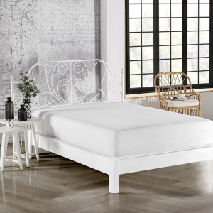 Husa protectie pentru saltea alba din bumbac 120x200 cm Alez Fitted The Home Collection