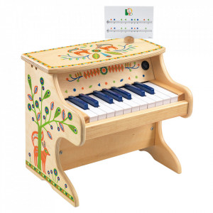 Jucarie muzicala multicolora din lemn Piano Djeco