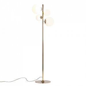 Lampadar alb/auriu din sticla cu 4 becuri 161 cm Bloom Quiet Object