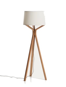 Lampadar alb/maro din lemn 150 cm Ubira Kave Home