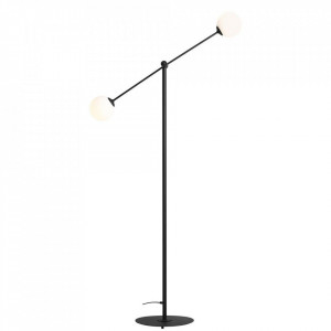 Lampadar alb/negru din sticla cu 2 becuri 191 cm Ohio Quiet Object