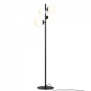 Lampadar alb/negru din sticla cu 4 becuri 161 cm Bloom Quiet Object