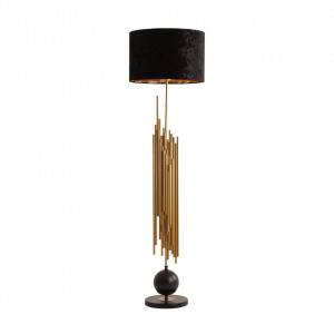 Lampadar negru/auriu din poliester si fier 158 cm Felicia Vical Home