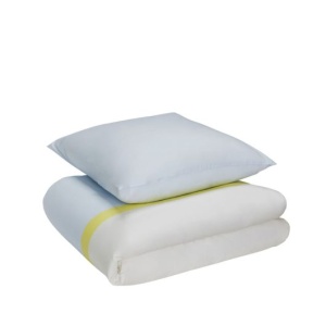 Lenjerie de pat albastra/multicolora din bumbac 140x220/60x63 cm Block Hubsch
