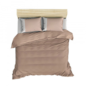 Lenjerie pat bej nurca/crem din bumbac Plain Double The Home Collection