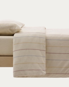 Lenjerie pat crem din bumbac 35x95 / 110x180 cm Indani Kave Home