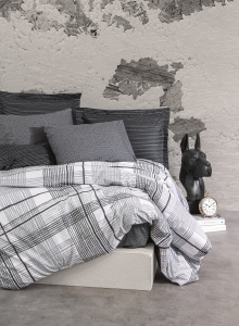 Lenjerie pat gri antracit din bumbac Will Double The Home Collection