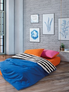 Lenjerie pat multicolora din bumbac Dusk Double The Home Collection