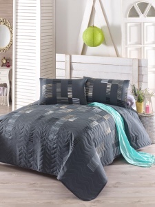 Lenjerie pat multicolora din fibre Trace Double The Home Collection