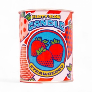 Lumanare cu suport multicolor din metal 10 cm Flirty Glow Strawberry Seletti