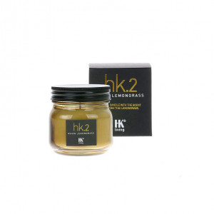 Lumanare parfumata cu suport transparent din sticla si ceara 8 cm Asian Lemongrass HK Living