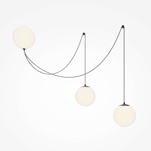 Lustra alba/neagra din metal cu 3 becuri Twins Maytoni