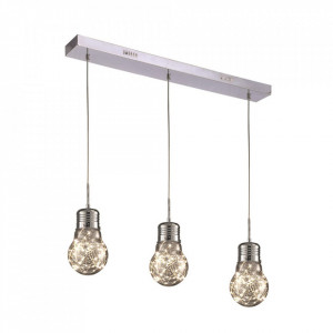 Lustra argintie din metal cu 3 becuri Anki Milagro Lighting