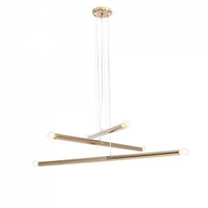 Lustra aurie din metal cu 6 becuri Tubo Quiet Object