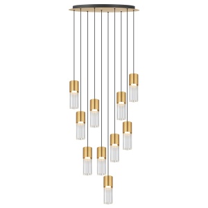 Lustra aurie/neagra din metal cu 10 LED-uri Iggly Zuma Line