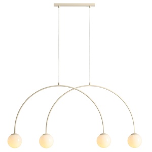 Lustra crem din metal cu 4 becuri Una S Quiet Object
