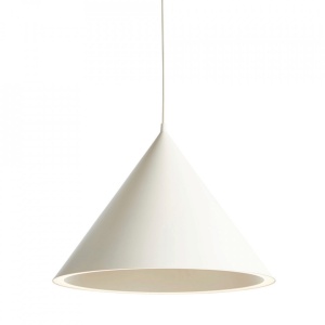 Lustra cu LED din metal alb Annular Large Woud