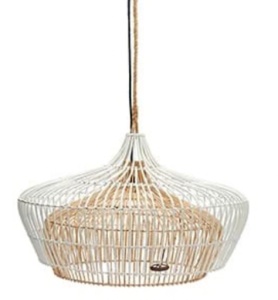Lustra din ratan alb/maro Rustic Double Riviera Maison