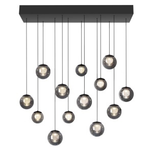 Lustra gri din sticla cu 13 LED-uri Pure Comfort Zuma Line