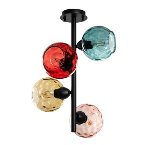 Lustra multicolora/neagra din metal cu 4 becuri Benek The Collection