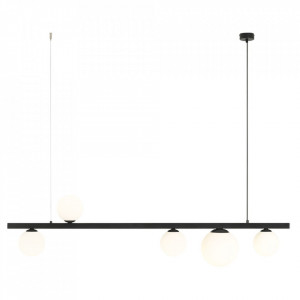 Lustra neagra/alba din sticla cu 5 becuri Garda Line Quiet Object