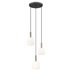 Lustra neagra/aurie din metal cu 3 becuri Calvo Zuma Line